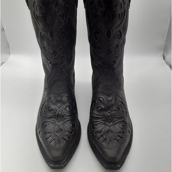 Rockin Country Women's Pointed Toe Leather Cowboy Boots Size 10M - Picture 2 of 11